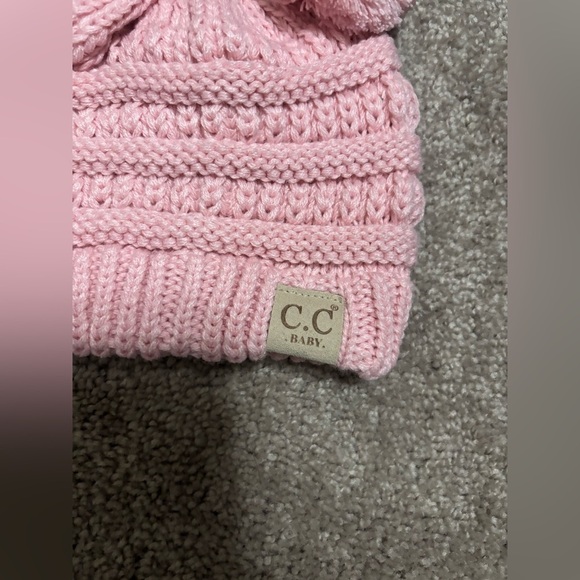 C.C Kids Pink Pom-Pom Beanie - Picture 2 of 7